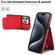 iPhone 14 Pro AwQuer Vertical Flip Card Bag Holder Leather Phone Case - Red