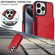 iPhone 14 Pro AwQuer Vertical Flip Card Bag Holder Leather Phone Case - Red