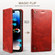 iPhone 14 Pro Baroque Simple Flip Leather Phone Case - Red