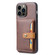 iPhone 14 Pro Calfskin Card Slot TPU + PU Phone Case - Brown