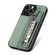 iPhone 14 Pro Carbon Fiber Horizontal Flip Zipper Wallet Phone Case - Green
