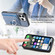 iPhone 14 Pro Carbon Fiber Ring Side Insert Card Bag MagSafe Phone Case - Blue