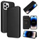 iPhone 14 Pro Carbon Fiber Texture Flip Leather Phone Case - Black