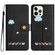 iPhone 14 Pro Cartoon Cats Leather Phone Case - Black