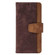iPhone 14 Pro Color Stitching Skin Feel Leather RFID Blocking Phone Case - Brown