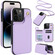 iPhone 14 Pro Crossbody Dual-Buckle Wallet Back Leather Phone Case - Light Purple