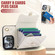 iPhone 14 Pro Crossbody Rhombic Horizontal Wallet Leather Phone Case - White