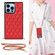 iPhone 14 Pro Crossbody Rhombic Microfiber Leather Phone Case - Red