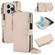 iPhone 14 Pro Crossbody Ring Multifunctional Wallet Leather Phone Case - White
