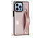 iPhone 14 Pro Crossbody Wrist Strap Card Holder Phone Case - Rose Gold