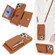 iPhone 14 Pro Crossbody Zipper Wallet Ring Holder Litchi Leather Phone Case - Brown