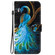 iPhone 14 Pro Crystal Texture Colored Drawing Leather Phone Case - Peacock