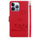 iPhone 14 Pro Cute Cats RFID Leather Phone Case - Red