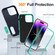 iPhone 14 Pro Defender Gen2 Rugged PC + Silicone Phone Case with Holder - Dark Blue+Cyan