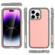 iPhone 14 Pro Defender Series XT MagSafe Magnetic PC + TPU Shockproof Phone Case - Pink+Grey