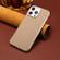 iPhone 14 Pro Denior A20 Genuine Leather Litchi Texture MagSafe Frameless Phone Case - Khaki