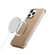 iPhone 14 Pro Denior A20 Genuine Leather Litchi Texture MagSafe Frameless Phone Case - Khaki