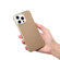 iPhone 14 Pro Denior A20 Genuine Leather Litchi Texture MagSafe Frameless Phone Case - Khaki