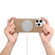 iPhone 14 Pro Denior A20 Genuine Leather Litchi Texture MagSafe Frameless Phone Case - Khaki