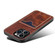 iPhone 14 Pro Denior Retro Back Cover Card Slot Phone Case - Brown