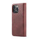 iPhone 14 Pro DG.MING Crazy Horse Texture Detachable Magnetic Leather Case - Red