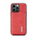 iPhone 14 Pro DG.MING M1 Series 3-Fold Multi Card Wallet Leather Case - Red