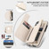 iPhone 14 Pro Double Flap Zipper RFID Leather Phone Case with Short Lanyard - White