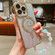 iPhone 14 Pro Dual-Love Leaves Gradient Glitter Bracelets Magsafe TPU Phone Case - Gold