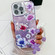 iPhone 14 Pro Electroplating Flowers Plants Texture Wristband TPU Phone Case - Purple Flowers FL1