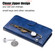 iPhone 14 Pro Fashion Calf Texture Zipper Horizontal Flip Leather Phone Case - Blue