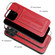 iPhone 14 Pro Fierre Shann Holder Back Cover PU Phone Case - Red