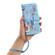 iPhone 14 Pro Floral Pattern Leather Phone Case with Lanyard - Light Blue