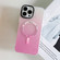 iPhone 14 Pro Gradient IMD PC Hybrid TPU MagSafe Phone Case - Pink
