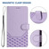 iPhone 14 Pro Honeycomb Embossing RFID Leather Phone Case - Light Purple