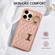 iPhone 14 Pro Horizontal Card Bag Ring Holder Phone Case with Dual Lanyard - Rose Gold