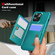 iPhone 14 Pro Horizontal Flip Card Bag Holder Leather Phone Case - Cyan Green