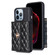 iPhone 14 Pro Horizontal Metal Buckle Wallet Rhombic Leather Phone Case - Black
