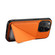iPhone 14 Pro Imitation Calfskin Leather Back Phone Case with Holder - Orange