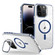 iPhone 14 Pro J2 High Transparent MagSafe Magnetic Frame Holder Phone Case - Royal Blue