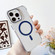 iPhone 14 Pro J2 High Transparent MagSafe Magnetic Frame Holder Phone Case - Royal Blue