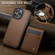 iPhone 14 Pro JEEHOOD J06 British Style RFID MagSafe Card Bag PU Phone Case - Brown