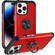 iPhone 14 Pro L2 Rotating Ring Holder Magnetic Phone Case - Red
