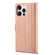 iPhone 14 Pro LC.IMEEKE Magnetic Buckle Leather Phone Case - Rose Gold
