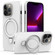 iPhone 14 Pro Liquid Silicone MagSafe Magnetic Phone Case with Ring Holder - White