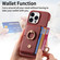 iPhone 14 Pro Litchi Leather Oil Edge Ring Card Back Phone Case - Red