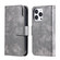 iPhone 14 Pro Litchi Texture 9 Card Tri-Fold Wallets Leather Phone Case - Grey