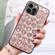 iPhone 14 Pro Love Hearts Diamond Mirror TPU Phone Case - Rose Gold