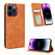 iPhone 14 Pro Magnetic Buckle Retro Texture Leather Phone Case - Brown