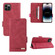 iPhone 14 Pro Magnetic Clasp Leather Phone Case - Red