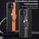 iPhone 14 Pro Magnetic Litchi Leather Back Phone Case with Holder - Orange